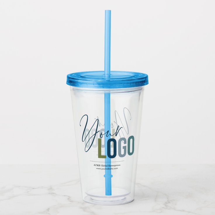 Promotional Items No Minimum, Tumbler with Straw Zazzle