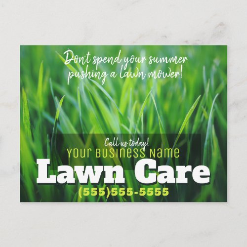 Promotional Lawn Care Post Card Landscaper Postcard