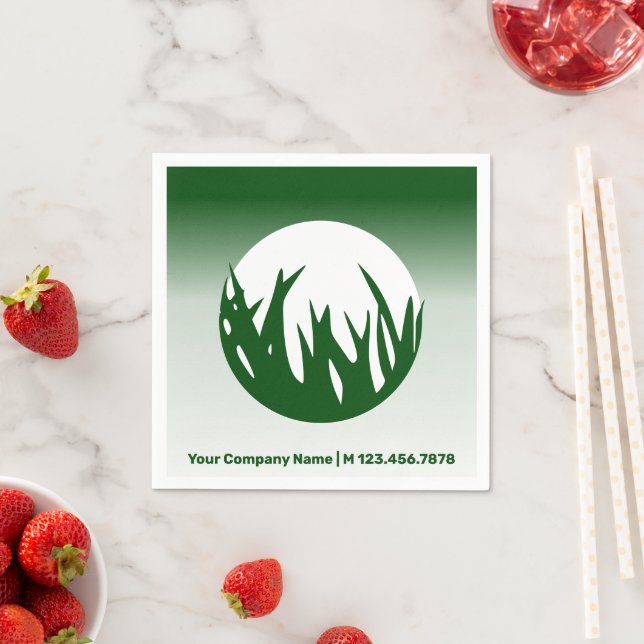 Promotional Lawn Care Service Green Paper Napkins (Insitu)