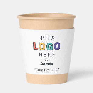 Promotional Logo and Text Paper Cup Sleeve