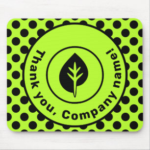Promotional Logo Name Black & Lime Polka Dot Mouse Pad