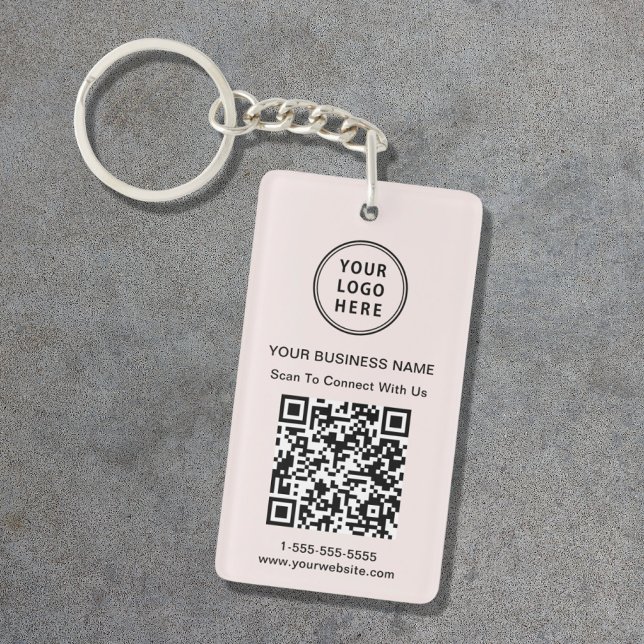 Promotional Logo QR Code Pink Keychain (Creator Uploaded)