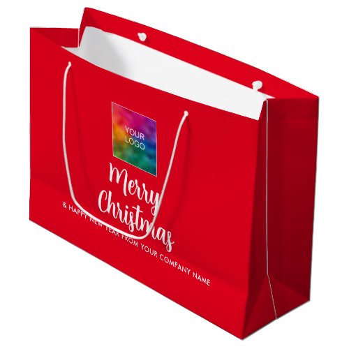 Promotional Merry Christmas Company Logo Here Large Gift Bag