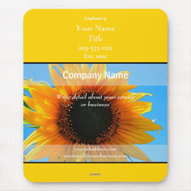 Promotional Mousepad Gray with Sunflower - HAMbyWG (Front)