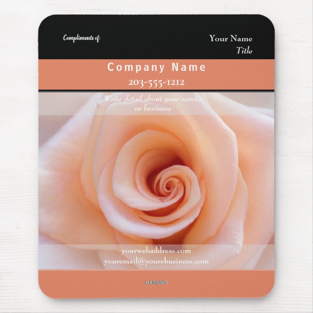 Promotional Mousepad Peach Rose - HAMbyWG (Front)