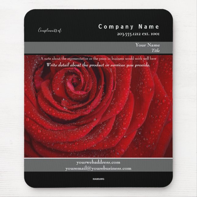 Promotional Mousepad Red Rose. Theme - HAMbyWG (Front)