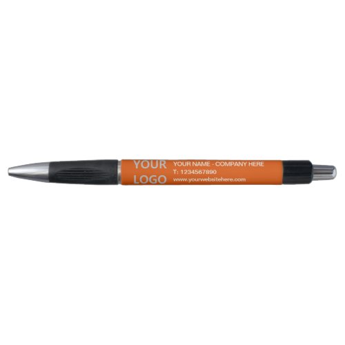 Promotional Office Business Logo and Text _ Orange Pen