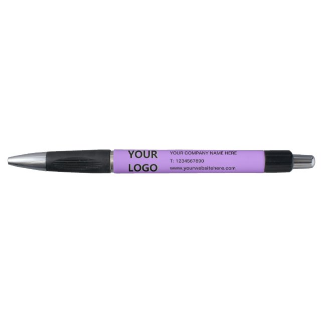 Promotional Office Business Logo and Text - Purple Pen (Front)