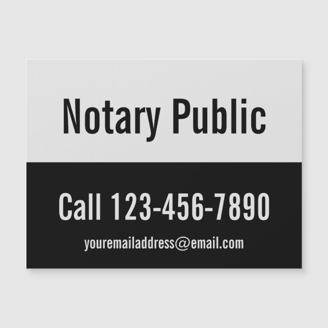 Promotional Pale Gray and Black Notary Public (Front)