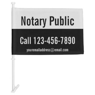 Promotional Pale Gray and Black Notary Public Car Flag
