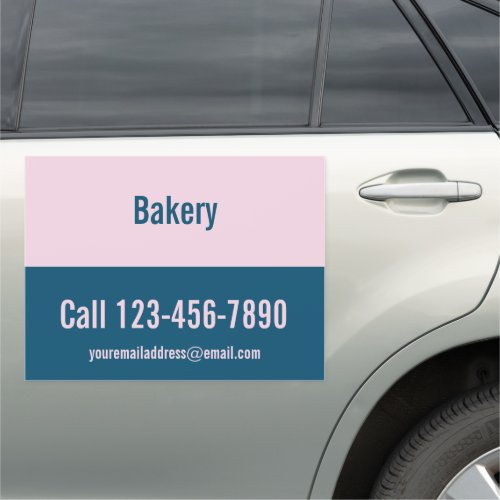 Promotional Pink and Blue Bakery Car Magnet