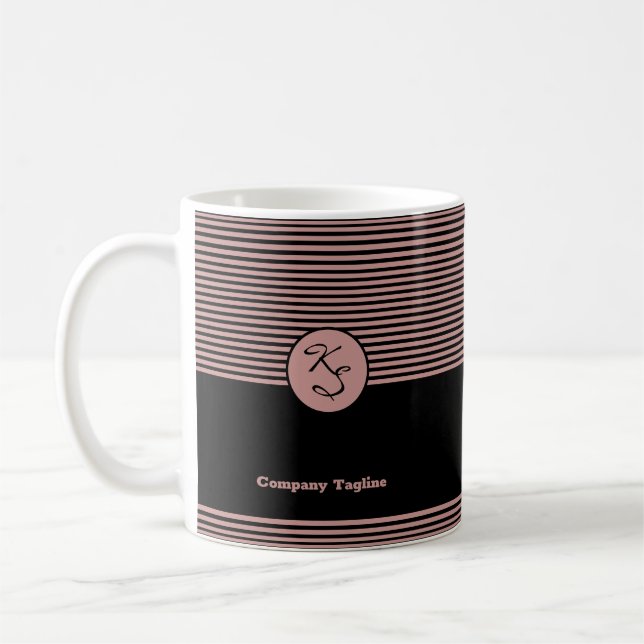 Promotional Pink & Black Hair Stylist  Coffee Mug (Left)