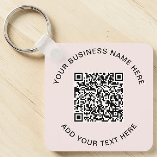 Promotional Pink QR Code Keychain