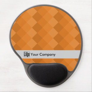 Promotional Pixel Pattern Gray Black Orange  Gel Mouse Pad