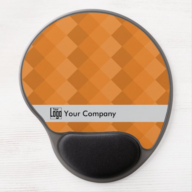 Promotional Pixel Pattern Gray Black Orange  Gel Mouse Pad (Front)