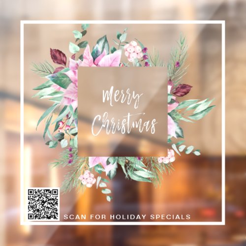  Promotional Poinsettia AP20 Christmas QR Window Cling