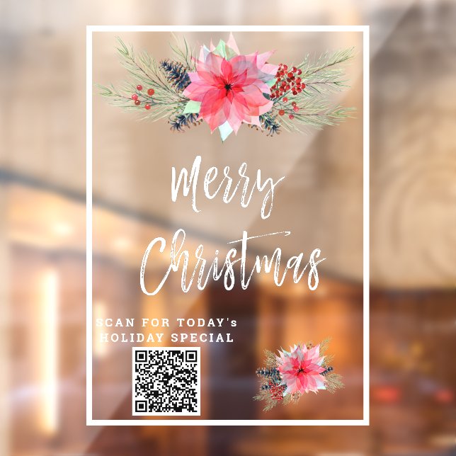 *~* Promotional Poinsettia AP20 Christmas Window Cling (Sheet 2)