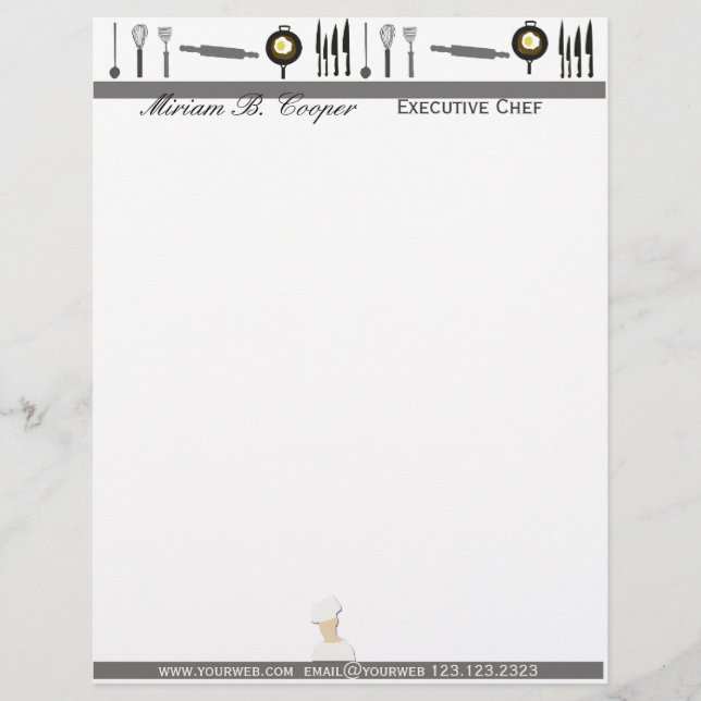 Promotional Professional Cook Chef Letterhead (Front)