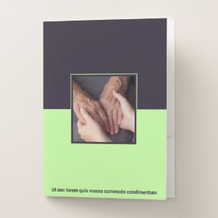 Promotional Purple & Green Nurse Elderly Care Pocket Folder