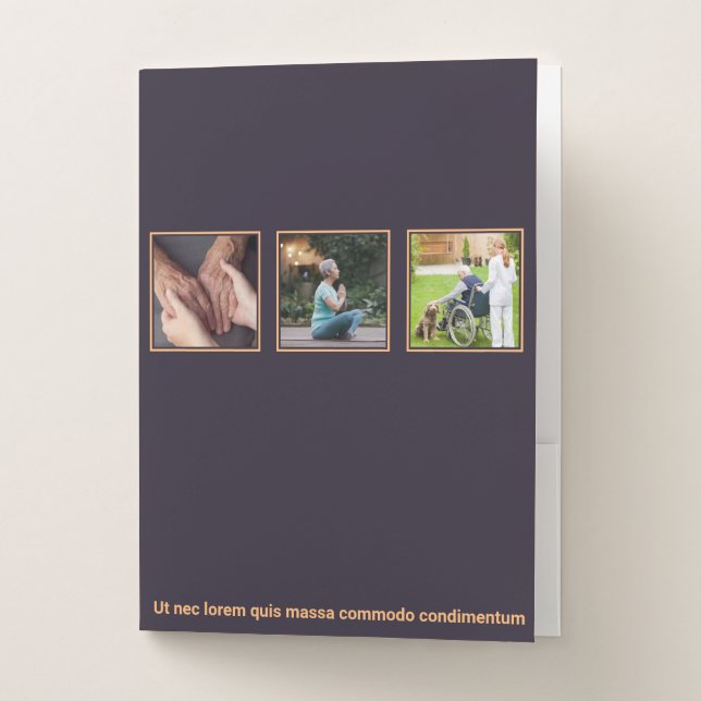 Promotional Purple & Orange Nurse Aged Care Pocket Folder (Front)