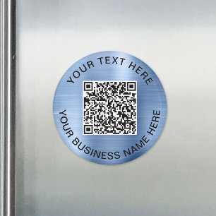 Promotional QR Code Blue Magnet