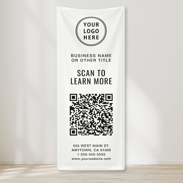 Promotional QR Code Business Logo Banner (QR Code Business Logo Banner)