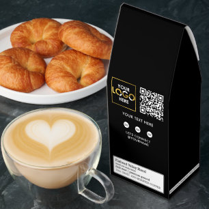 Promotional QR Code Business Logo Social Media Roasted Coffee
