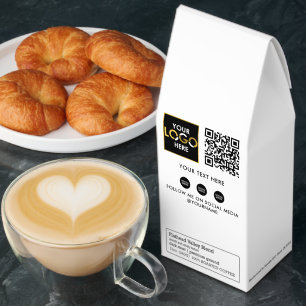 Promotional QR Code Business Logo Social Media Roasted Coffee