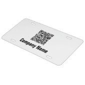 Promotional QR Code & Company Name Template License Plate | Zazzle