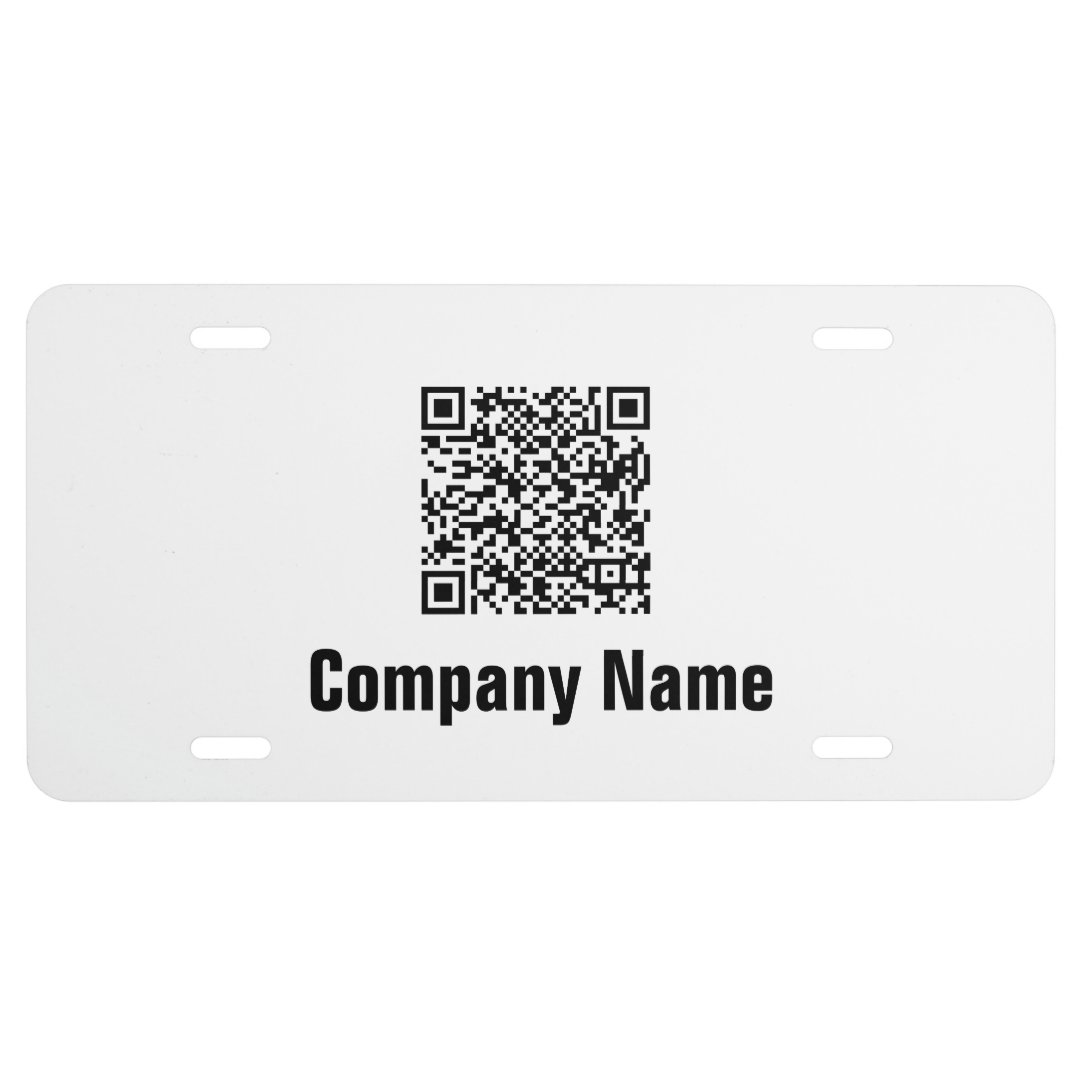 promotional-qr-code-company-name-template-license-plate-zazzle