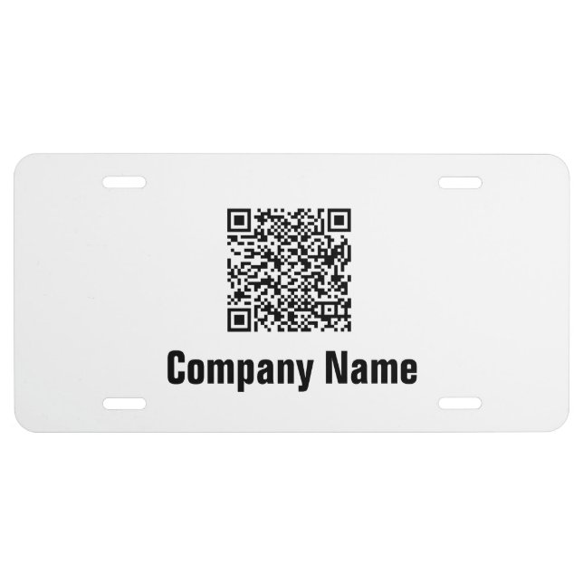 Promotional QR Code & Company Name Template License Plate (Front)