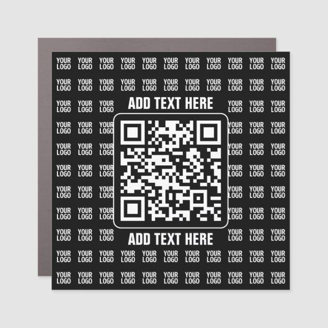 Promotional QR code (editable) plus Logo Pattern Car Magnet (Front)