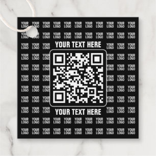 Promotional QR code (editable) plus Logo Pattern Favor Tags