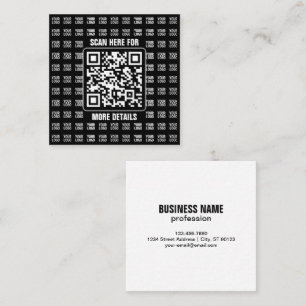 Promotional QR code (editable) plus Logo Pattern Square Business Card