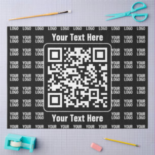 Promotional QR code (editable) plus Logo Pattern Tissue Paper