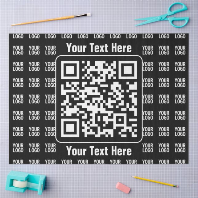 Promotional QR code (editable) plus Logo Pattern Tissue Paper (Craft)