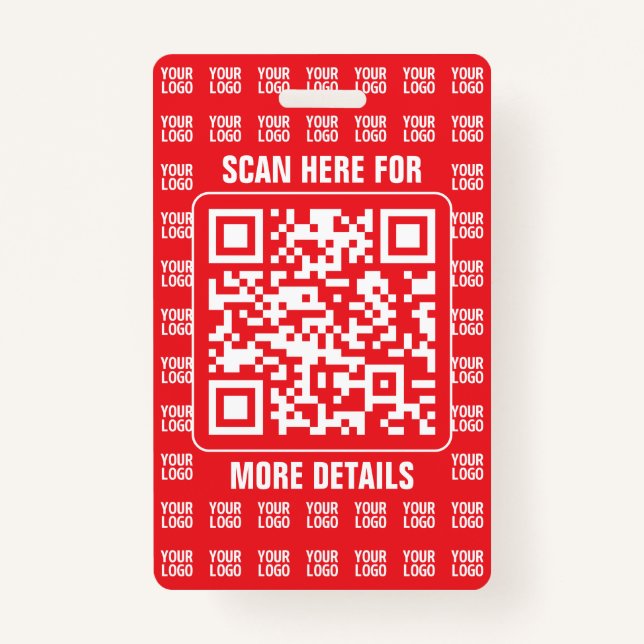 Promotional QR code (editable) with Logo Pattern Badge (Front)