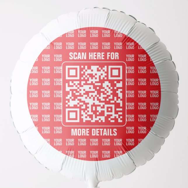 Promotional QR code (editable) with Logo Pattern Balloon (Front)