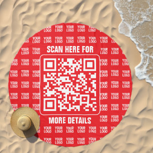 Promotional QR code (editable) with Logo Pattern Beach Towel