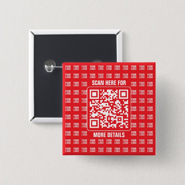 Promotional QR code (editable) with Logo Pattern Button (Front & Back)