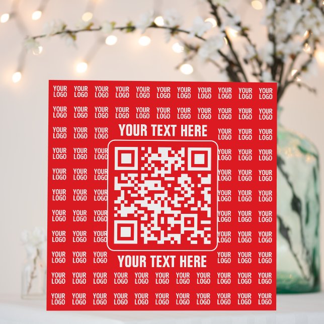 Promotional QR code (editable) with Logo Pattern Foam Board (In Situ (Wedding))