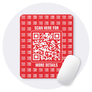 Promotional QR code (editable) with Logo Pattern Mouse Pad
