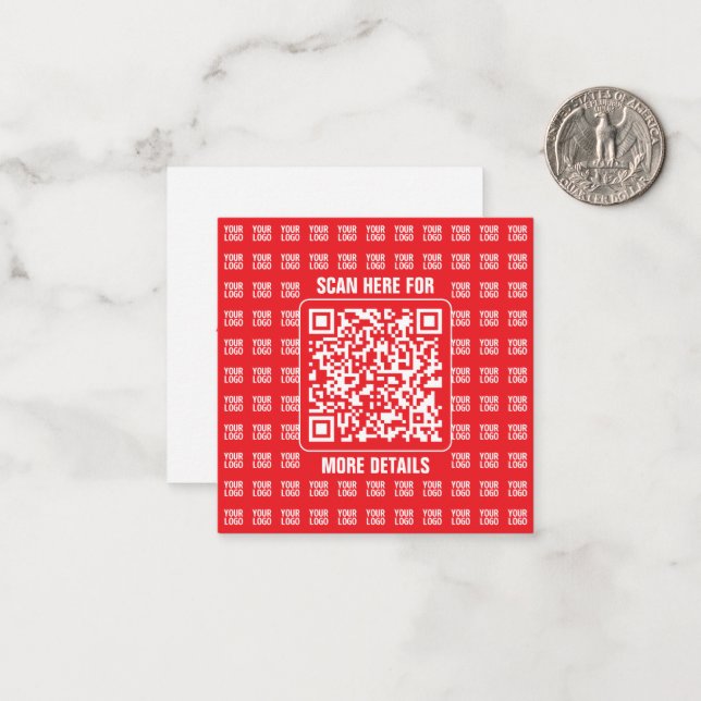 Promotional QR code (editable) with Logo Pattern Note Card (Front/Back In Situ)