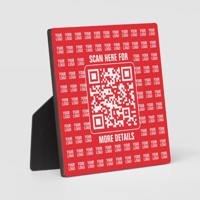 Promotional QR code (editable) with Logo Pattern Plaque (Front)