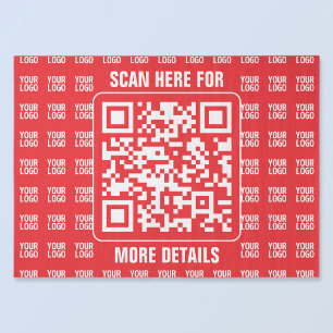 Promotional QR code (editable) with Logo Pattern Tissue Paper