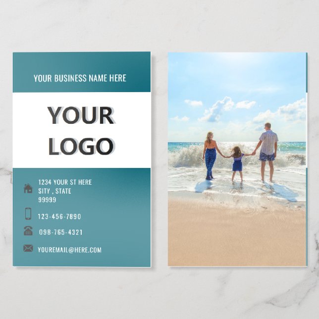 Promotional QR Code Logo Photo Brochures Template (Folded Front and Back)