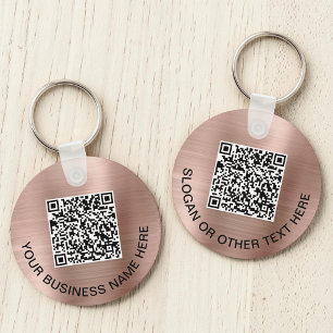 Promotional QR Code Rose Gold Keychain
