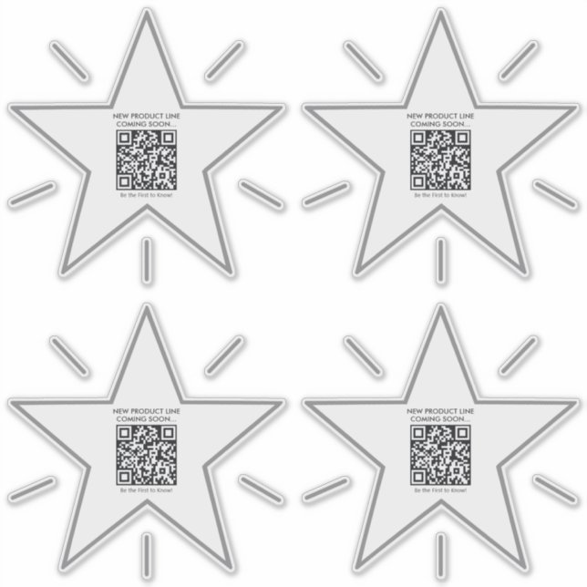 Promotional QR Code Star Modern Business Sticker (Front)