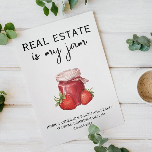 Promotional Real Estate is My Jam Realty Postcard