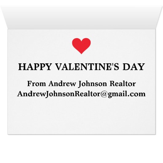 Promotional Realtor Valentine's Day Greeting Card (Inside Horizontal (Bottom))